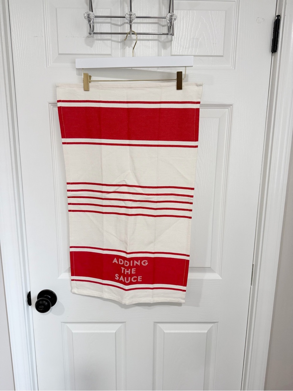 Kate Spade New York Adding the Sauce Red Stripe Cotton Kitchen Hand Towel